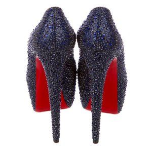 CHRISTIAN LOUBOUTIN Blue Daffodile Swarovski Pumps